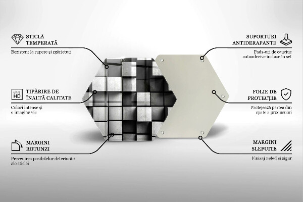 Tocător de bucătărie Pătrate 3D abstracte