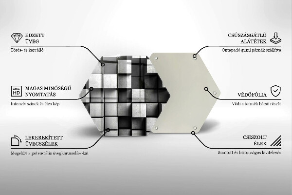 Tocător de bucătărie Pătrate 3D abstracte