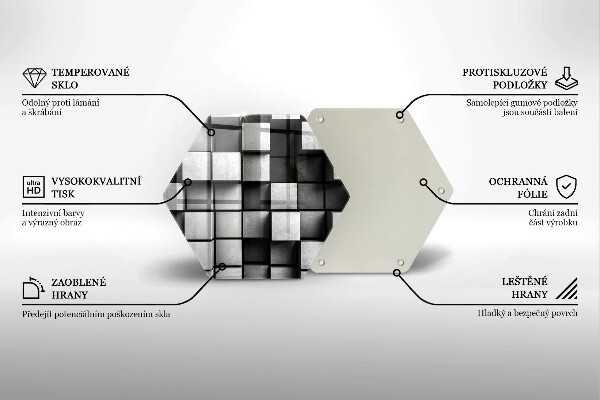 Tocător de bucătărie Pătrate 3D abstracte