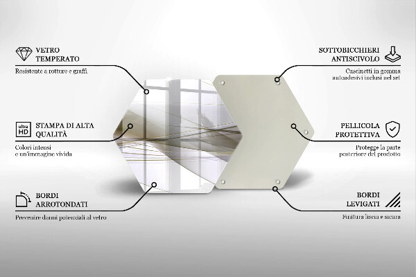 Tocător de bucătărie Design cu linii abstracte