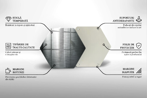 Tocător de bucătărie Textura metalică