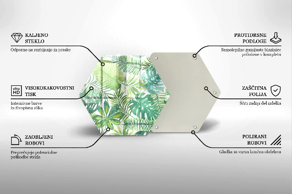 Tocător de bucătărie Acuarelă frunze boho