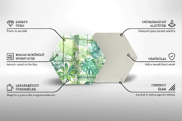 Tocător de bucătărie Acuarelă frunze boho