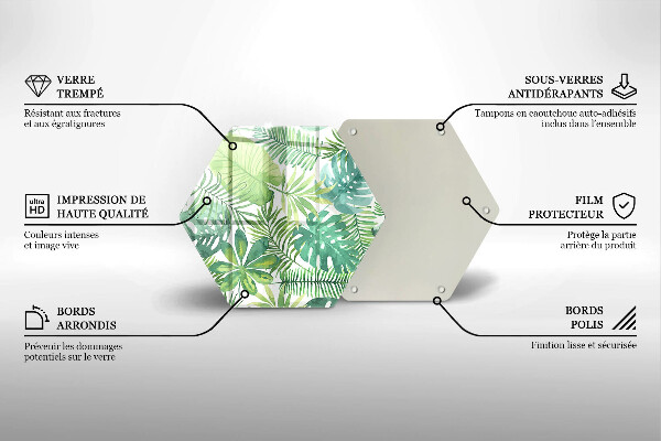 Tocător de bucătărie Acuarelă frunze boho