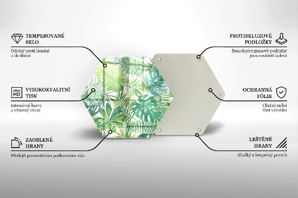 Tocător de bucătărie Acuarelă frunze boho