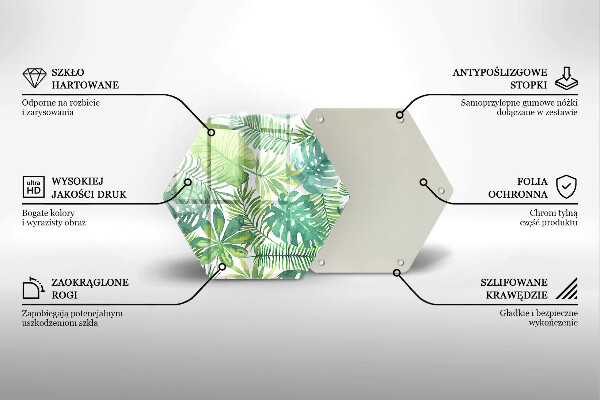 Tocător de bucătărie Acuarelă frunze boho