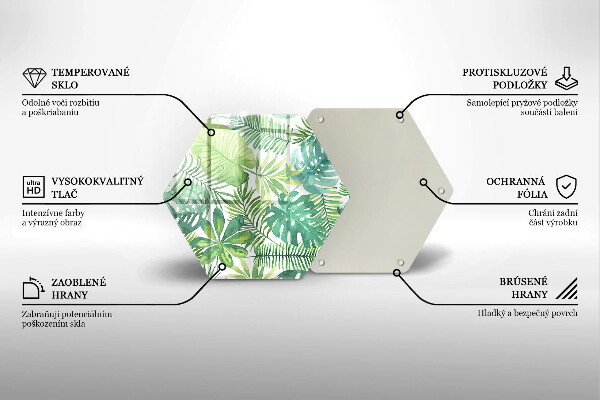 Tocător de bucătărie Acuarelă frunze boho