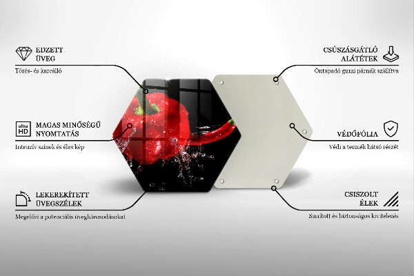 Tocător de bucătărie Ardei roșii în apă
