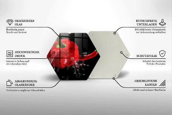 Tocător de bucătărie Ardei roșii în apă