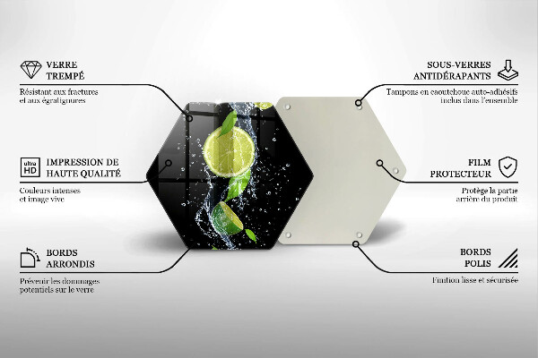 Tocător de bucătărie Lime suculente în apă