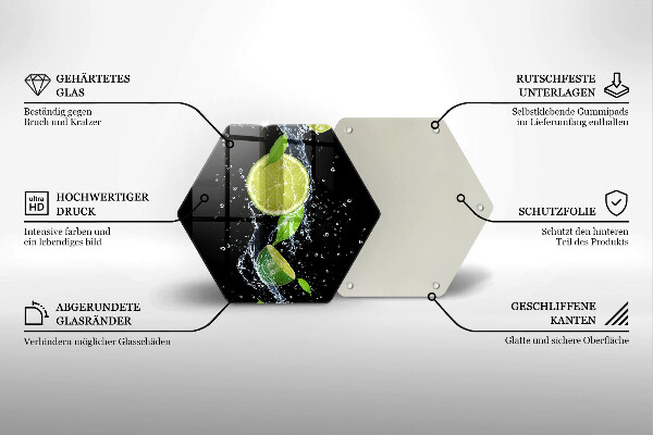 Tocător de bucătărie Lime suculente în apă