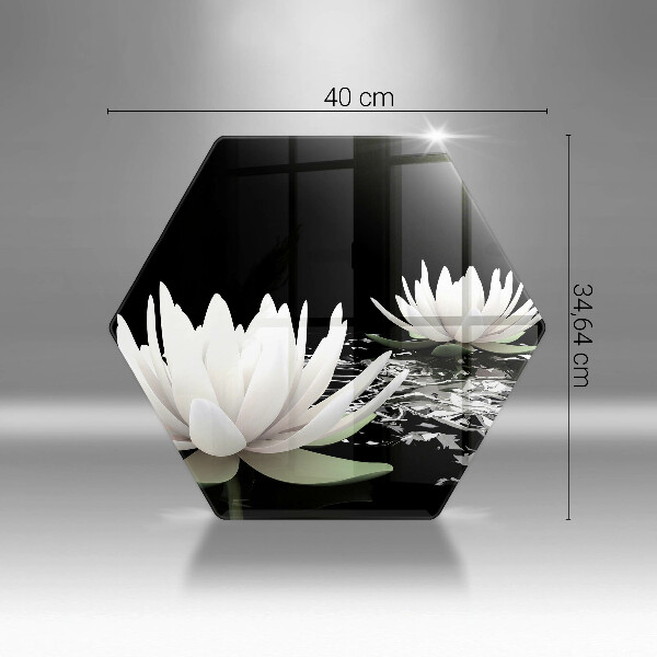 Tocător de bucătărie Crini albi pe apă