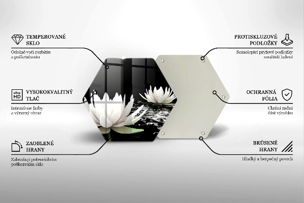 Tocător de bucătărie Crini albi pe apă