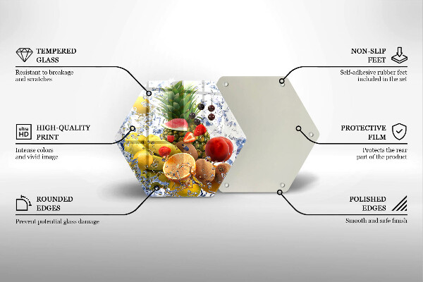 Tocător de bucătărie Fructe suculente și apă