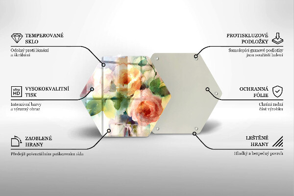 Tocător de bucătărie Flori pictate