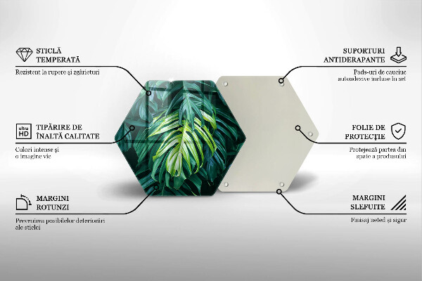 Tocător de bucătărie Frunze de monstera sălbatică