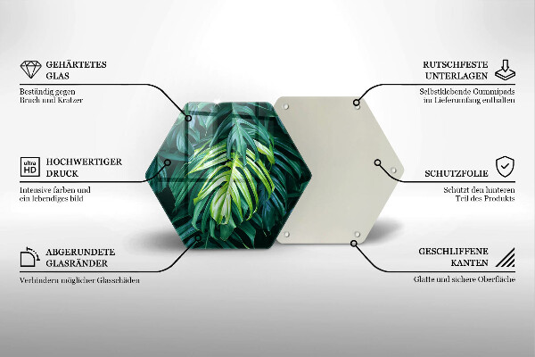 Tocător de bucătărie Frunze de monstera sălbatică