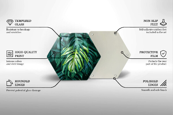 Tocător de bucătărie Frunze de monstera sălbatică