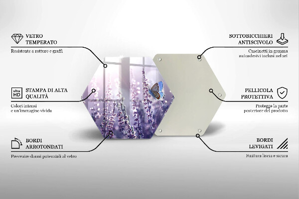 Tocător de bucătărie Flori sălbatice și fluture