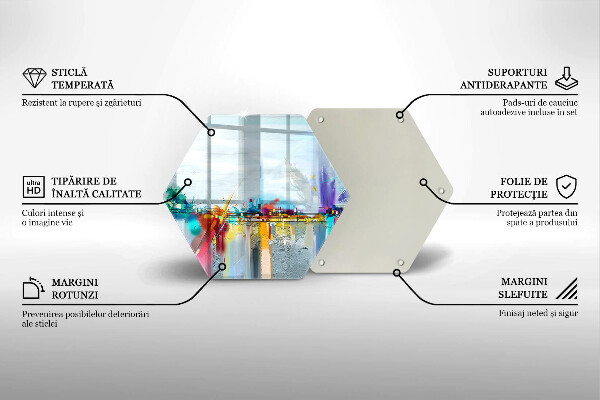 Tocător de bucătărie Abstracție pictată