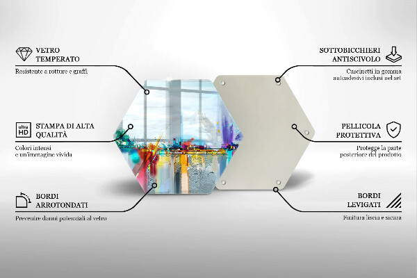 Tocător de bucătărie Abstracție pictată
