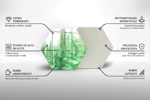 Tocător de bucătărie Pădure pictată