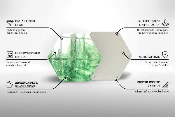 Tocător de bucătărie Pădure pictată