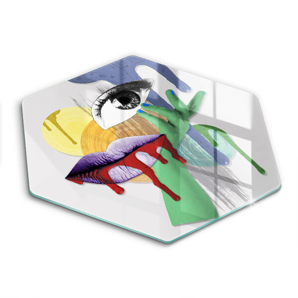 Tocător de bucătărie Colaj de artă abstractă