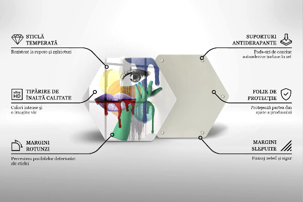 Tocător de bucătărie Colaj de artă abstractă