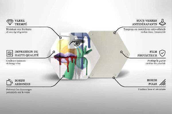 Tocător de bucătărie Colaj de artă abstractă