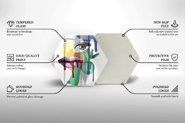 Tocător de bucătărie Colaj de artă abstractă