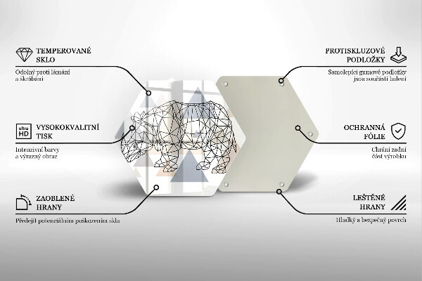 Tocător de bucătărie Linie de artă rinocer