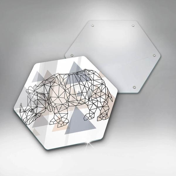 Tocător de bucătărie Linie de artă rinocer