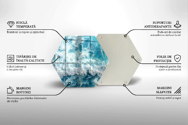 Tocător de bucătărie Valuri de apă de mare