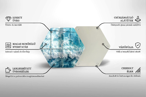 Tocător de bucătărie Valuri de apă de mare