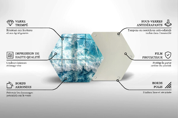 Tocător de bucătărie Valuri de apă de mare