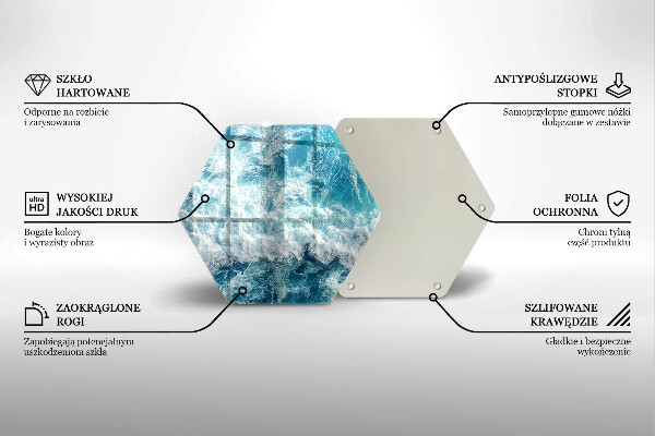 Tocător de bucătărie Valuri de apă de mare