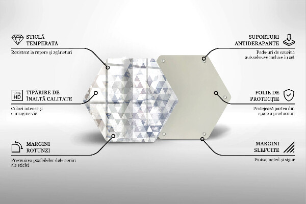 Tocător de bucătărie Model de triunghiuri