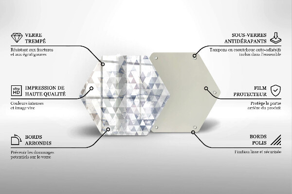 Tocător de bucătărie Model de triunghiuri