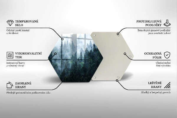 Tocător sticlă Copaci de pădure și ceață