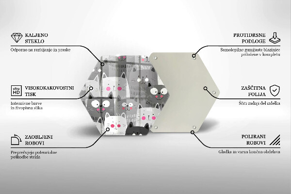 Tocător sticlă Ilustrație de pisici
