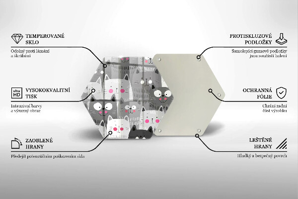 Tocător sticlă Ilustrație de pisici