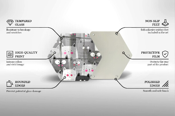Tocător sticlă Ilustrație de pisici