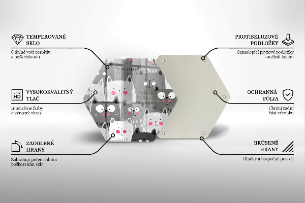 Tocător sticlă Ilustrație de pisici