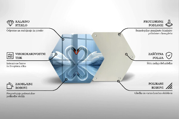 Tocător de bucătărie Două inimi de lebădă