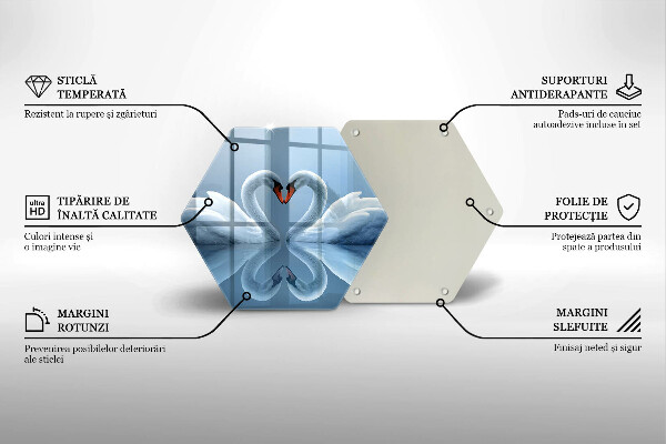 Tocător de bucătărie Două inimi de lebădă