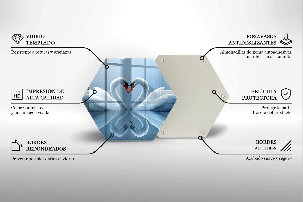 Tocător de bucătărie Două inimi de lebădă