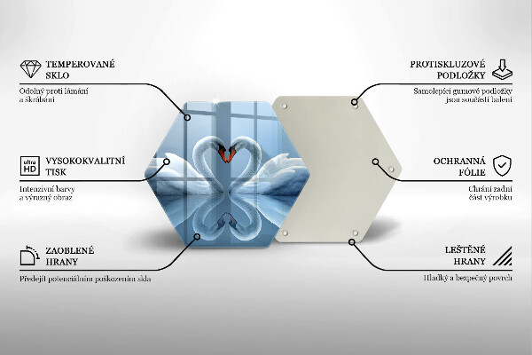 Tocător de bucătărie Două inimi de lebădă