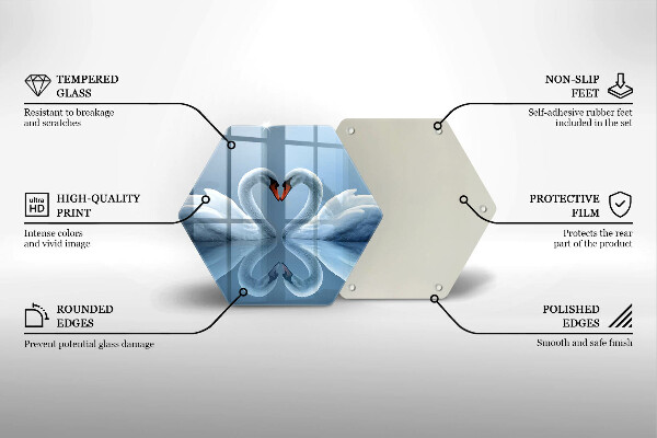 Tocător de bucătărie Două inimi de lebădă