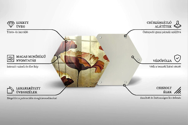 Tocător de bucătărie Flori boho pictate